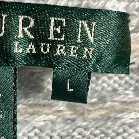 Ralph Lauren blue Fair Isle cotton wool cashmere rabbit Sweater Size Large - Picture 8 of 10